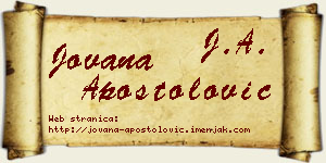 Jovana Apostolović vizit kartica